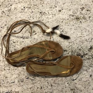 Dolce & Gabbana Ankle Wrap Sandals, eu 37